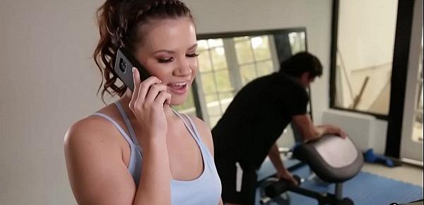  Personal trainer spanks annoying teen hard on the ass